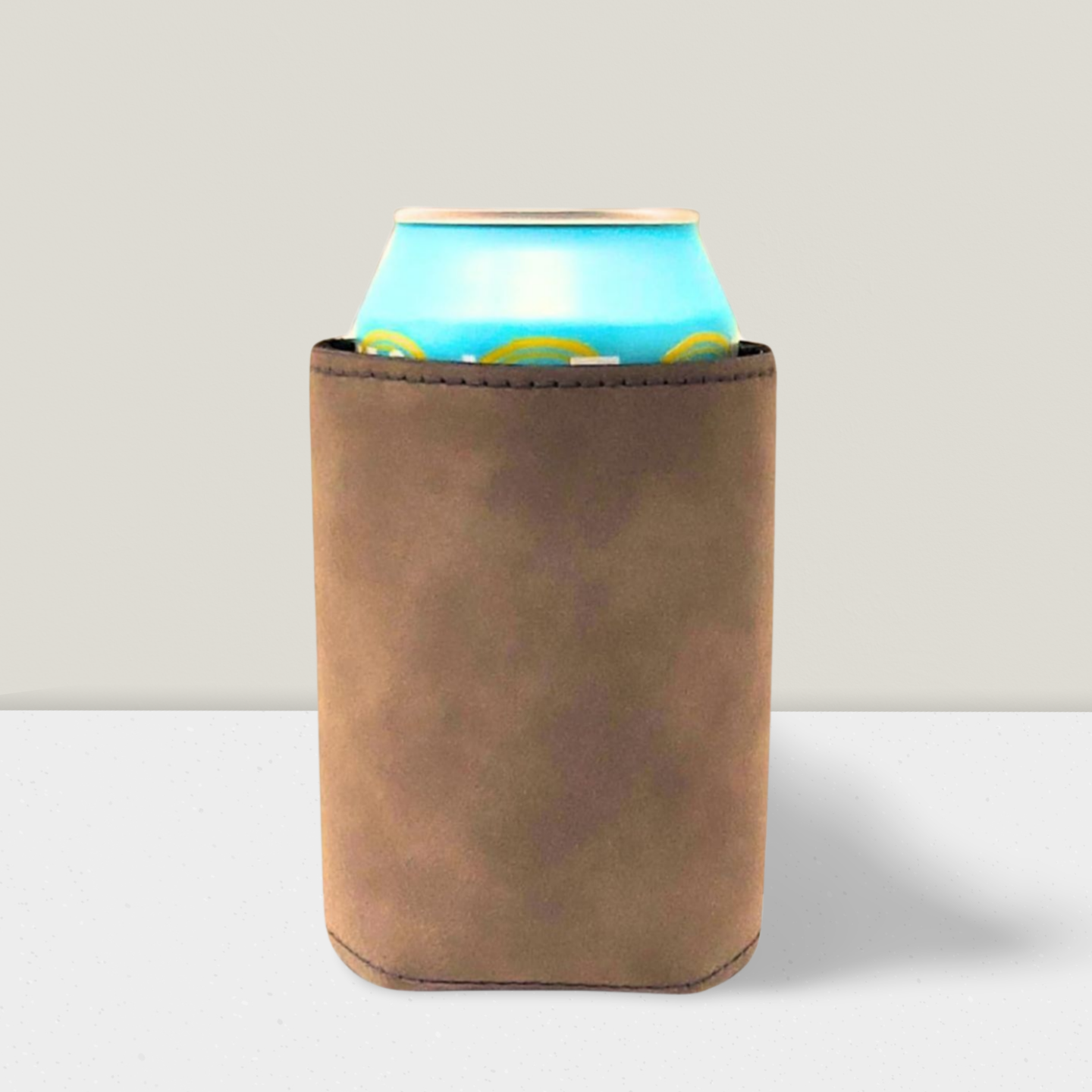 Dark Brown Leatherette Koozie