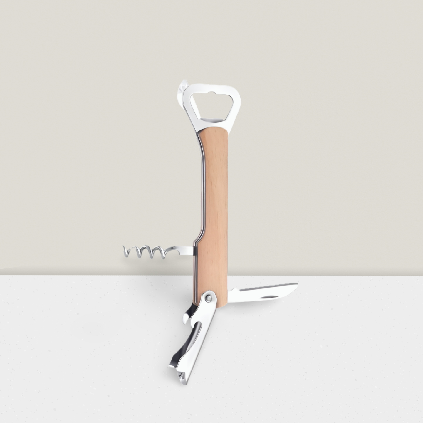 4-in-1 Wooden Wine Bottle Opener