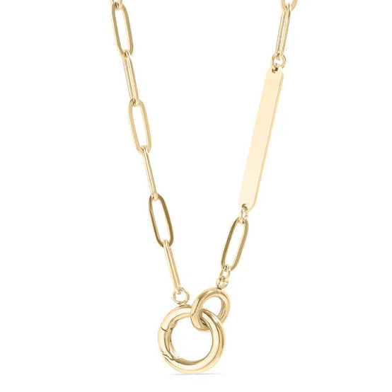 16 +4" "Paperclip Charm Holder Necklace
