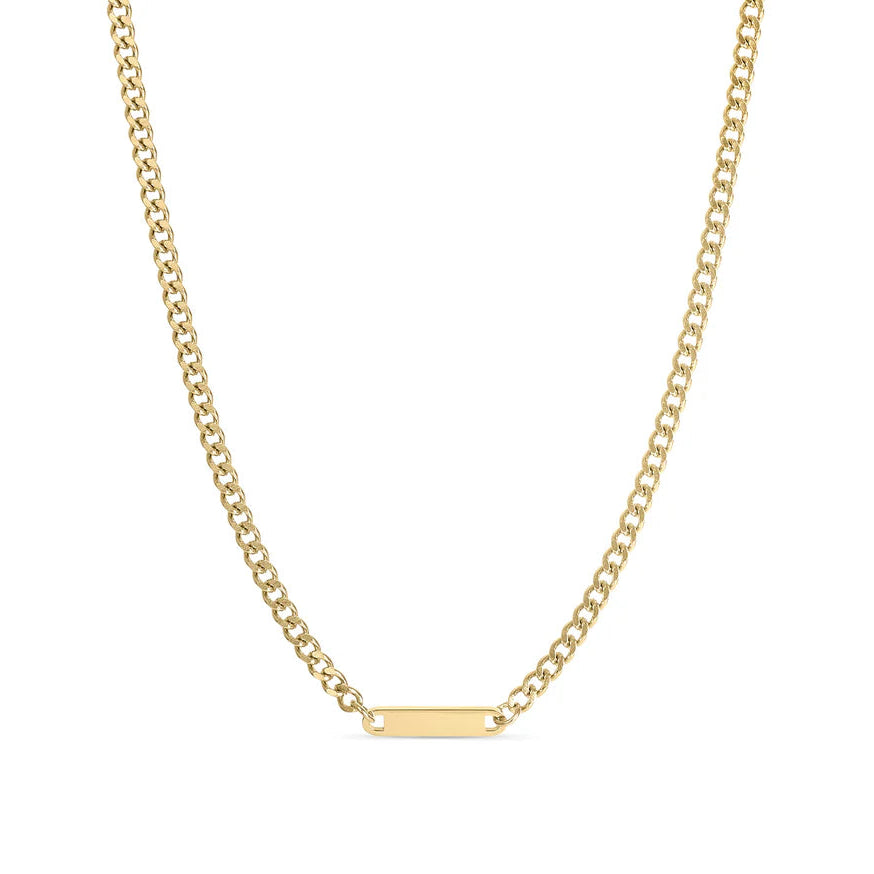 16 +2" Curb Chain Bar Necklace