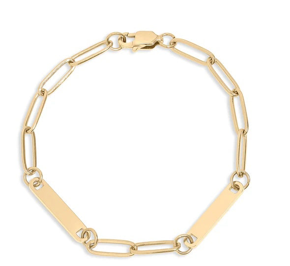 6.25" Paperclip Double Bar Bracelet
