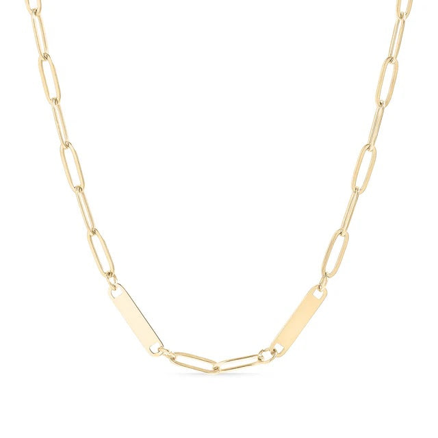 16 +2" Paperclip Double Bar Necklace