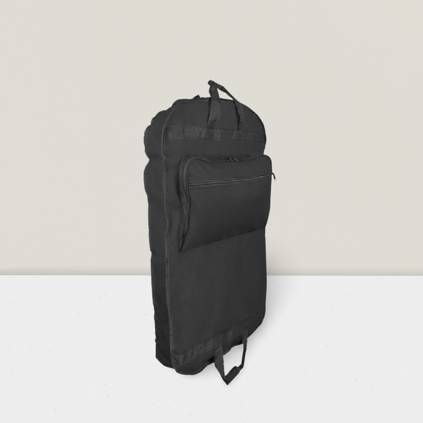 Black 39" Foldable Garment Bag with Personalized Leather Patch