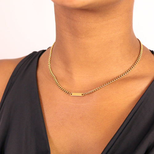 16 +2" Curb Chain Bar Necklace