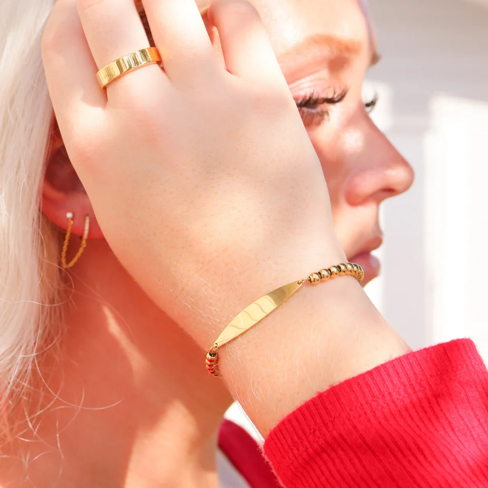 Adjustable Beaded Bar Bracelet