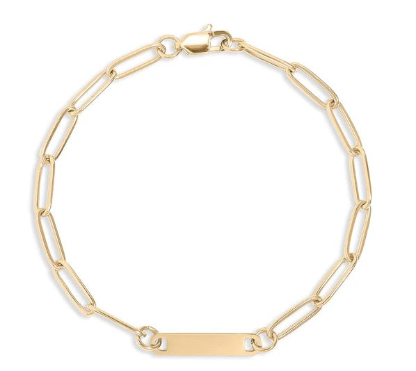 7" Paperclip Single Bar Bracelet