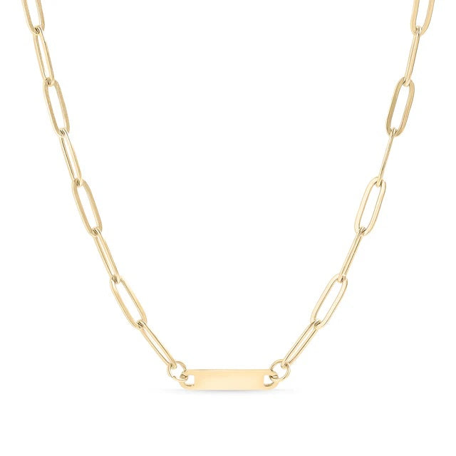 18" Paperclip Single Bar Necklace