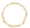 7" Paperclip Triple Bar Bracelet