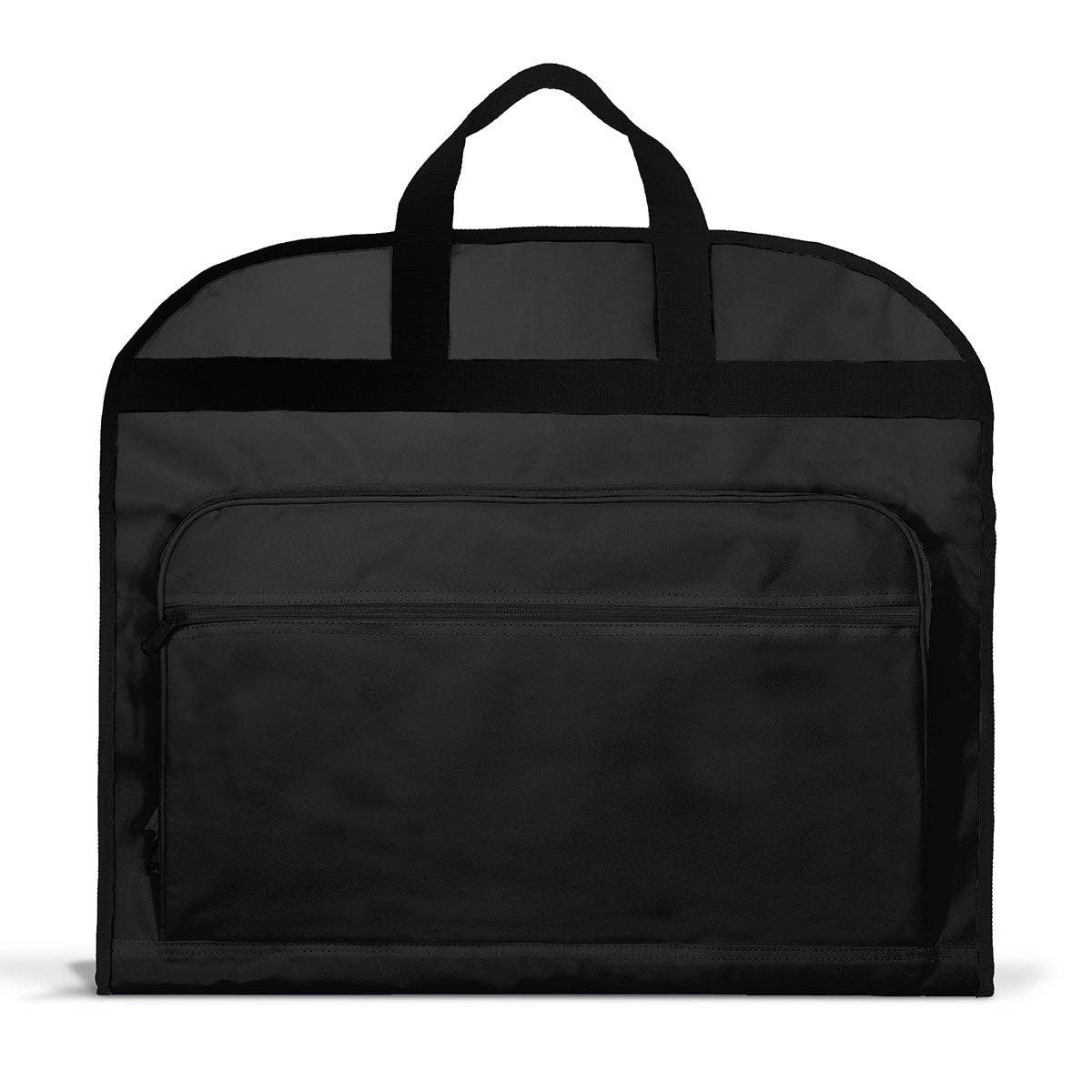 Black 39" Foldable Garment Bag with Personalized Leather Patch