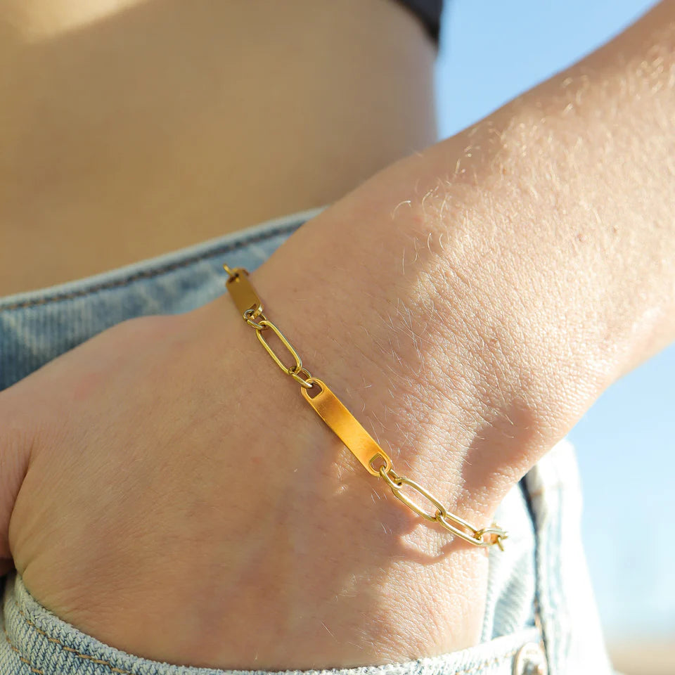 6.25" Paperclip Double Bar Bracelet